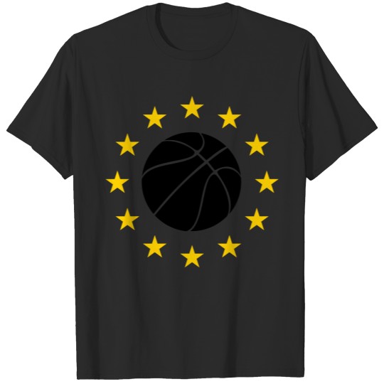 Basketball player in stars T-shirt