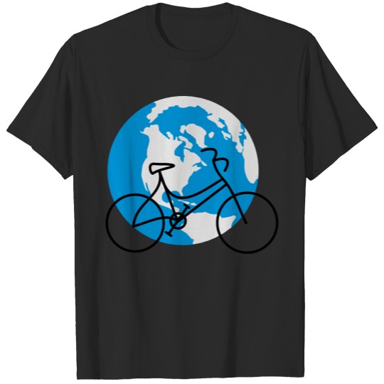 Earth with Bycicle T-shirt