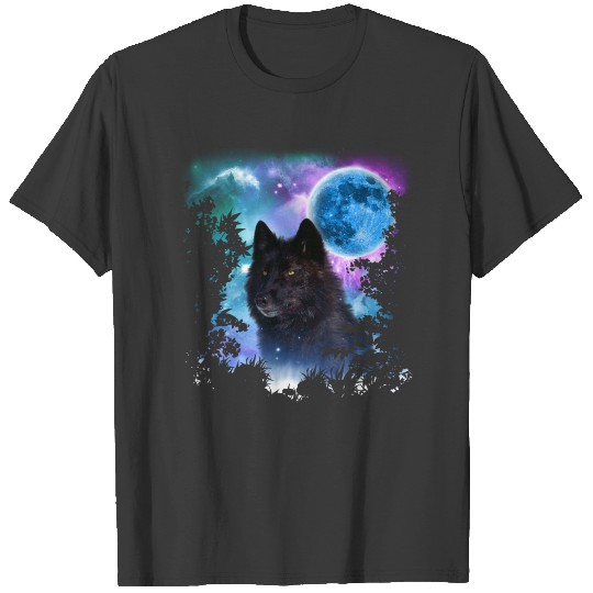 Black Wolf MidNight Forest T-shirt
