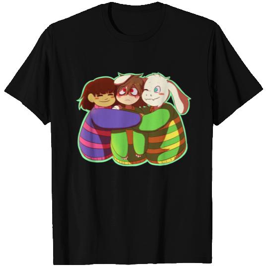 Undertale Asriel and Frisk Hugging Chara T-Shirt T-shirt
