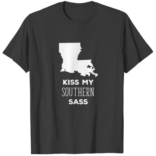 Louisiana Kiss my southern sass State T-shirt T-shirt