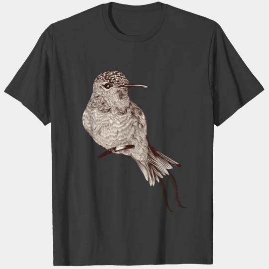 Brown bird drawing T-shirt