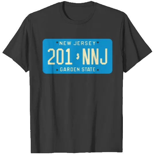 New Jersey 201-NNJ license plate T-shirt