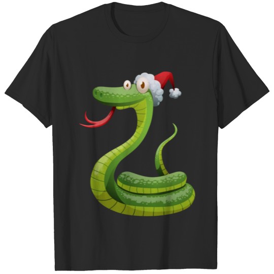 Discover Christmas snake cartoon T-shirt