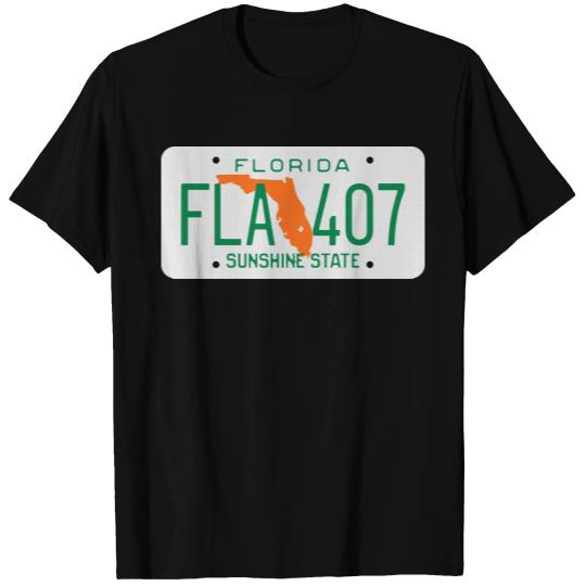 Retro Florida License Plate FLA 407 T-shirt