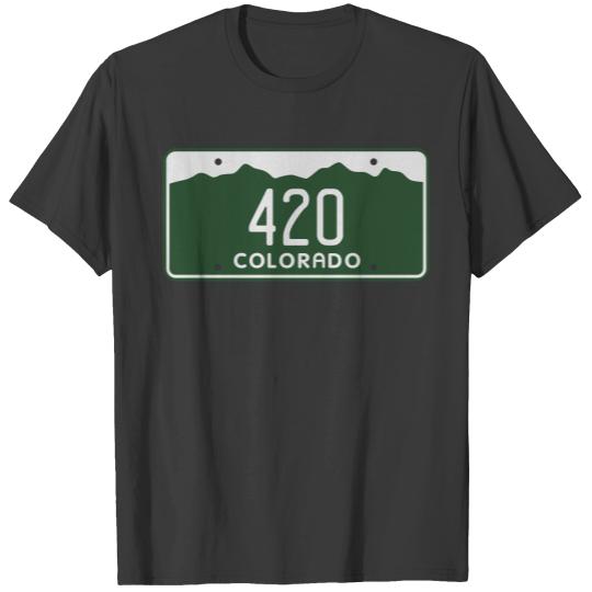 Retro Colorado 420 License Plate T-shirt