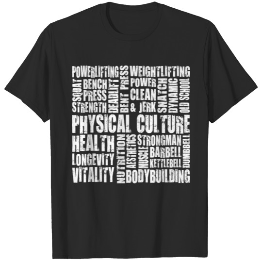 Discover Physical Culture - Motivational Fitness Word Map T-shirt