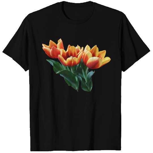 Three Orange And Red Tulips T-shirt