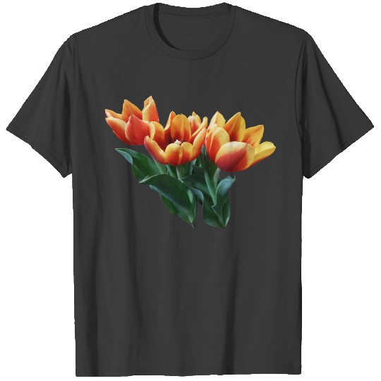 Three Orange And Red Tulips T-shirt