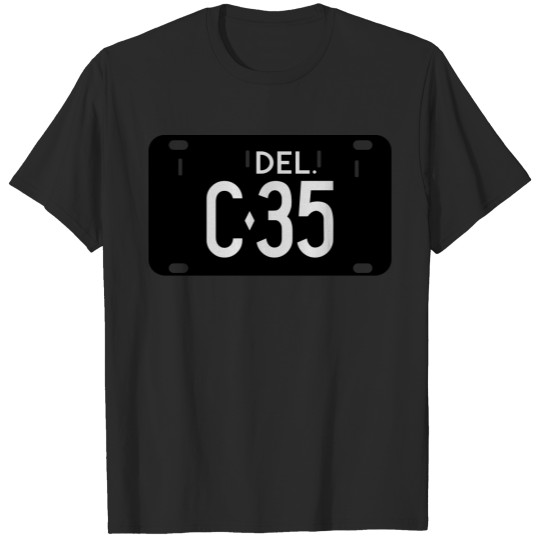 Discover Retro Delaware C-35 License Plate T-shirt
