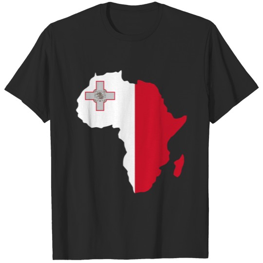 Discover Malta Falg In Africa Map T-shirt