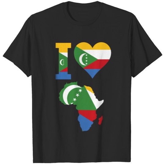 Discover I Love Comoros Africa Map T-shirt