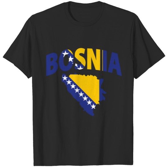 Discover Bosnia flag map T-shirt