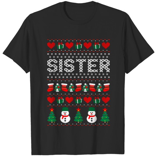 Discover Sister Ugly Christmas Sweater T-shirt