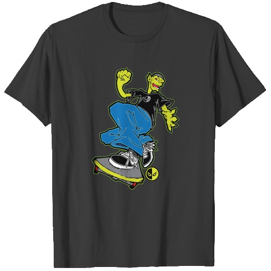 Badass Monster Skater Long Sleeve Shirts T-shirt
