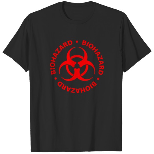 Discover Red Biohazard Symbol T-shirt