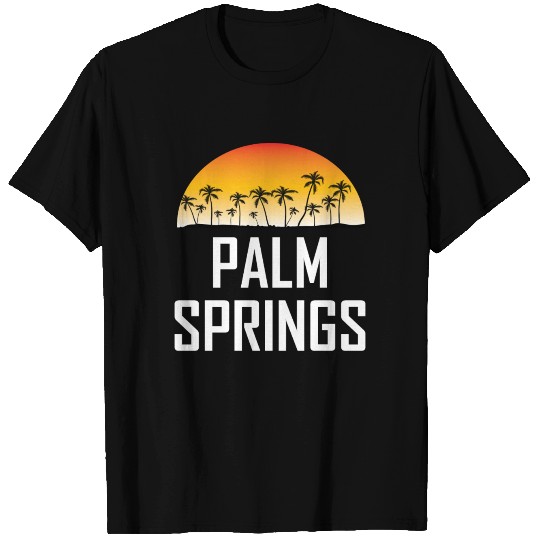 Palm Springs Sunset And Palm Trees Beach T-shirt