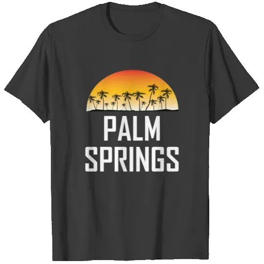 Palm Springs Sunset And Palm Trees Beach T-shirt