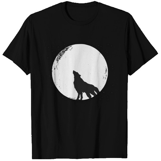 The wolf in the full moon design T-shirt