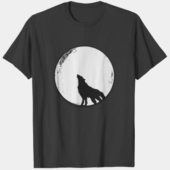 The wolf in the full moon design T-shirt