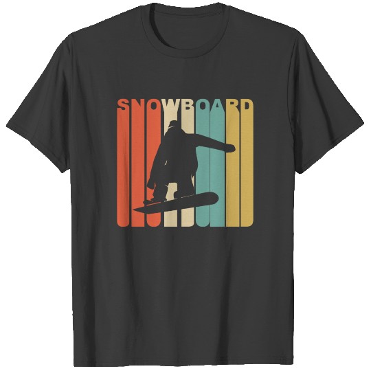1970's Style Snowboarder Silhouette Snowboarding T-shirt