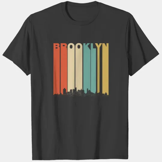 Vintage 1970's Style Brooklyn New York Skyline T-shirt