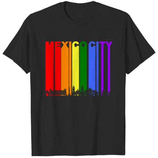 Discover Mexico City Skyline Rainbow LGBT Gay Pride T-shirt