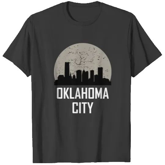 Oklahoma City Full Moon Skyline T-shirt