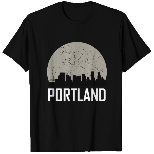Portland Full Moon Skyline T-shirt