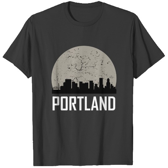 Portland Full Moon Skyline T-shirt
