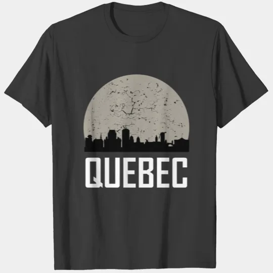 Quebec Full Moon Skyline T-shirt