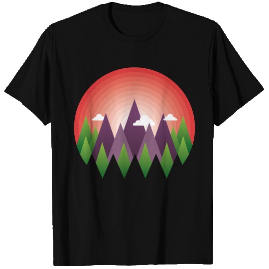 geometric mountain sunrise T-shirt