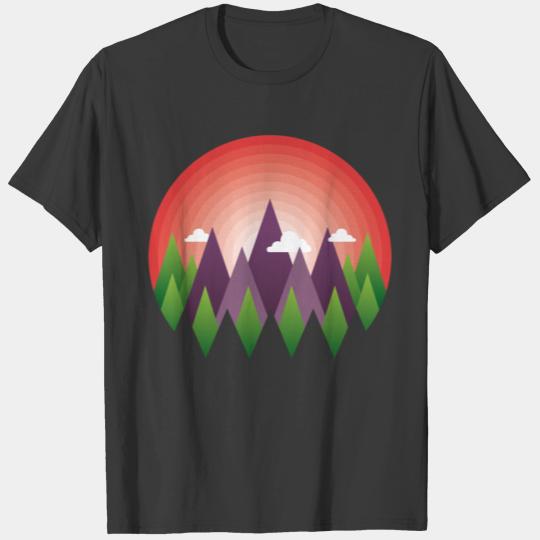 geometric mountain sunrise T-shirt