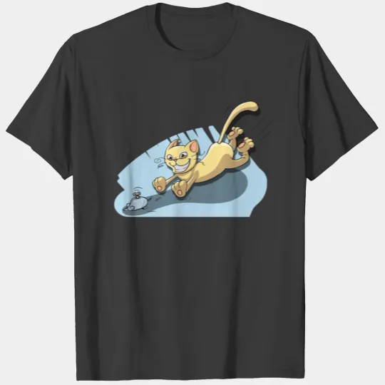 Cat Running After Rat - Tom and Jerry Illustration T-shirt