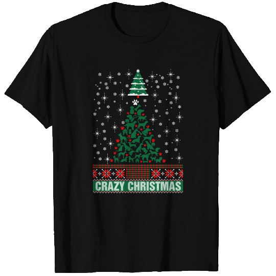 Crazy Cat And Dog Ugly Christmas Sweater T-shirt