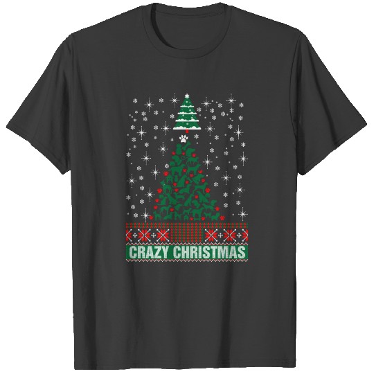 Crazy Cat And Dog Ugly Christmas Sweater T-shirt