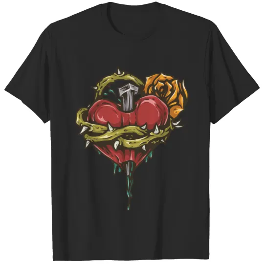 Discover broken_heart_with_rose T-shirt