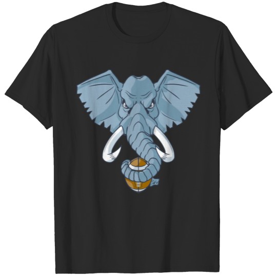 Discover cartoon-elephant-head-rugby-American-football T-shirt