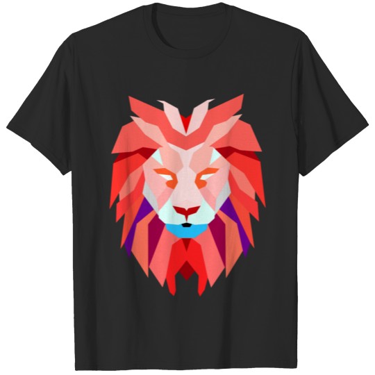 Discover polygonal lion head T-shirt