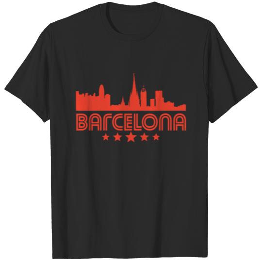 Retro Barcelona Skyline T-shirt