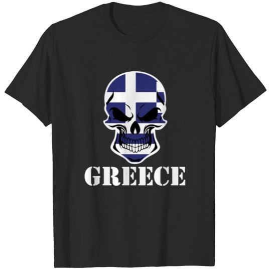 Greek Flag Skull Greece T-shirt