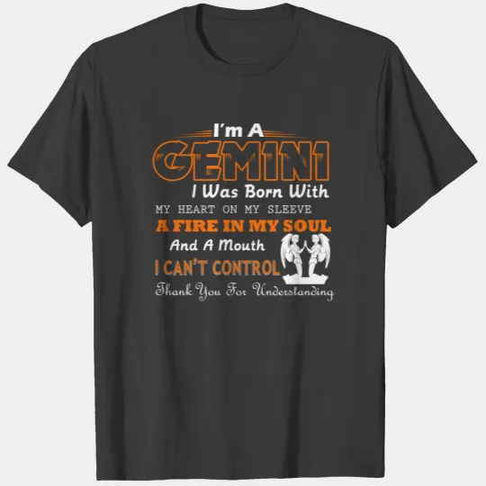 Gemini I Was Born With My Heart On My Sleeve T-shirt