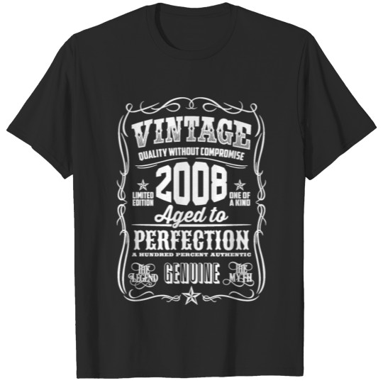 Discover Vintage 2008 Aged to Perfection White print T-shirt
