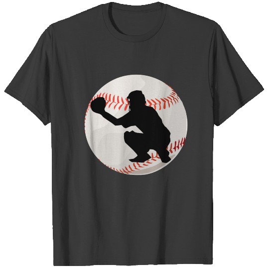Baseball Catcher Silhouette T-shirt