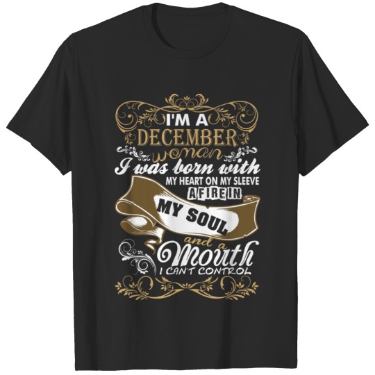 Discover Im A December Woman I Was Born With My Heart T-shirt