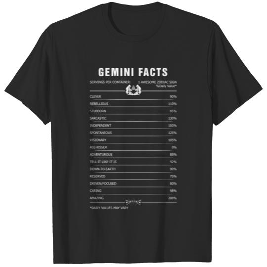 Gemini Facts 1 Awesome Zodiac Sign T-shirt