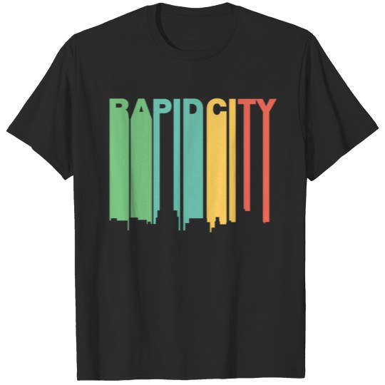 Discover Retro 1970's Style Rapid City SD Skyline T-shirt