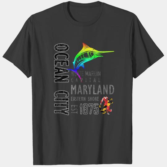 Ocean City Maryland White Marlin Capital T-shirt