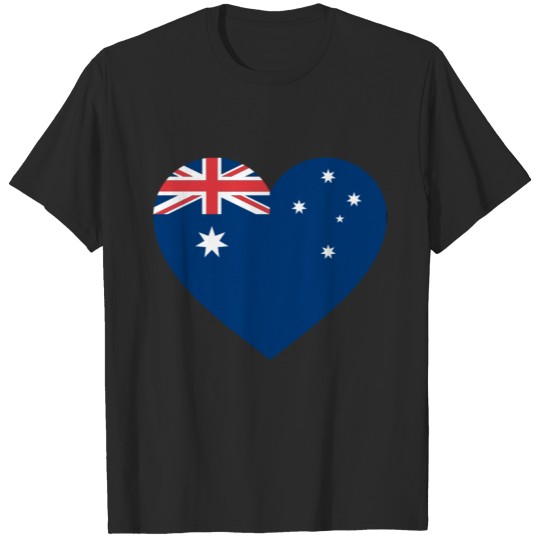 Australia Flag Love Heart Patriotic Pride Symbol T-shirt