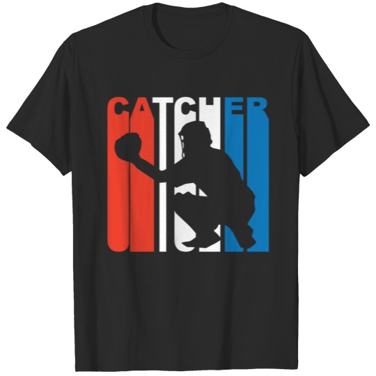 Discover Red White And Blue Baseball Catcher T-shirt